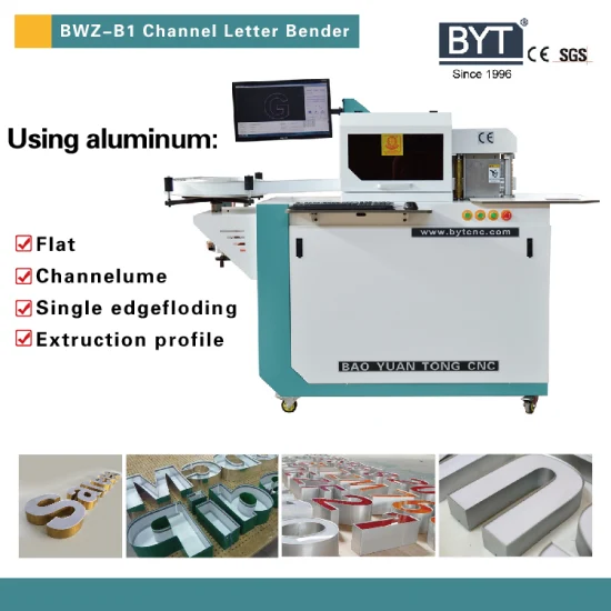 2023년 Bytcnc CNC 자동 3D는 CE SGS 인증을 받은 LED 간판 알루미늄 프로파일 코일 트림 광고용 플랜지 채널 문자 구부리는 기계를 표시합니다