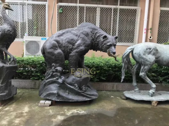 도매 정원 실물 크기 동물 청동 쿠퍼 조각 골동품 황동 말 동상